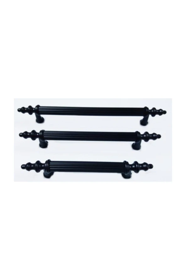 Çizgili Siyah Dolap Ve Çekmece Kulp (5 Li Paket) 160 mm