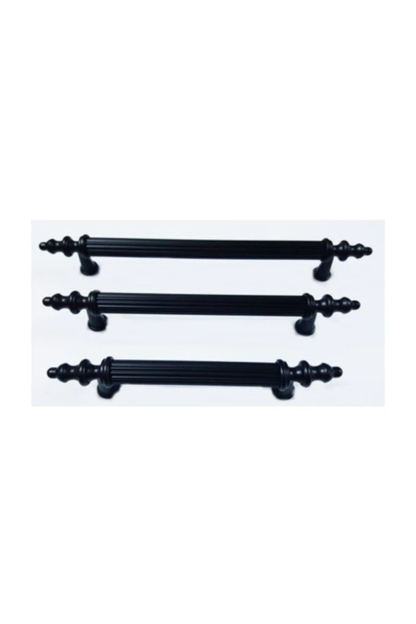 Sucuoğlu Elif Çizgili Siyah Dolap Ve Çekmece Kulp (5 Li Paket) 128 Mm