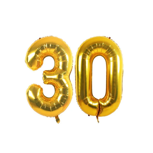 30.Yaş Folyo Balon Seti Altın 40 cm