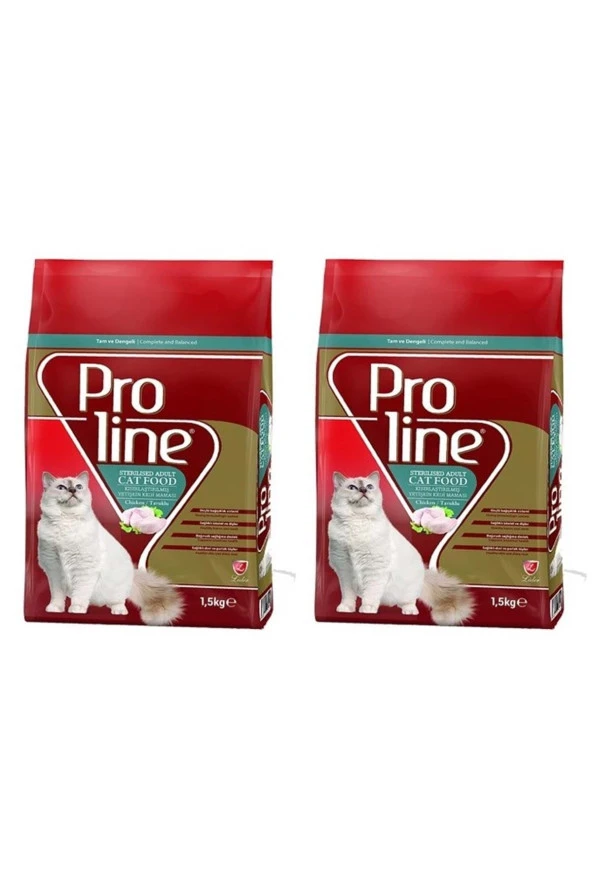 Proline Tavuklu Kısırlaştırılmış Kedi Maması 1.5 Kg X 2 Adet