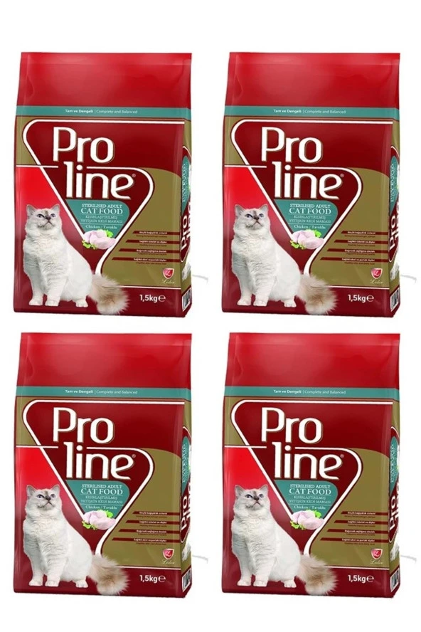 Proline Tavuklu Kısırlaştırılmış Kedi Maması 1.5 Kg X 4 Adet