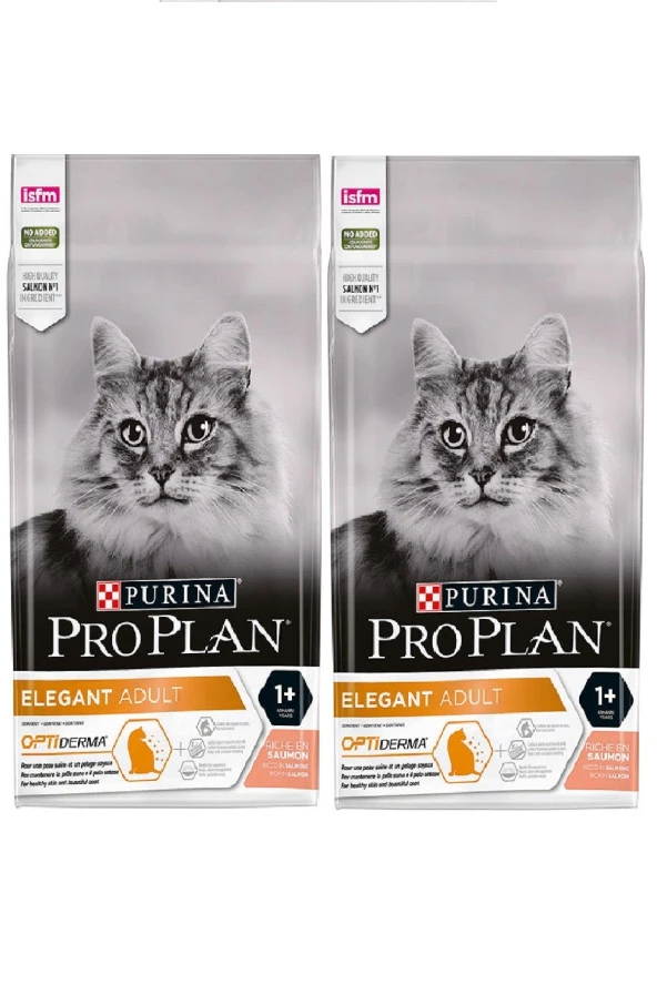 Pro Plan Elegant Hassas Deri ve Hairball Yetişkin Kedi Maması 3 Kg x 2 Adet