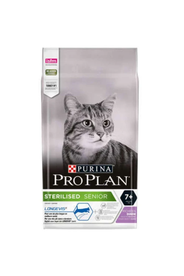 Pro Plan Senior 7+ Kısırlaştırılmış Hindili Yaşlı Kedi Maması 3 Kg