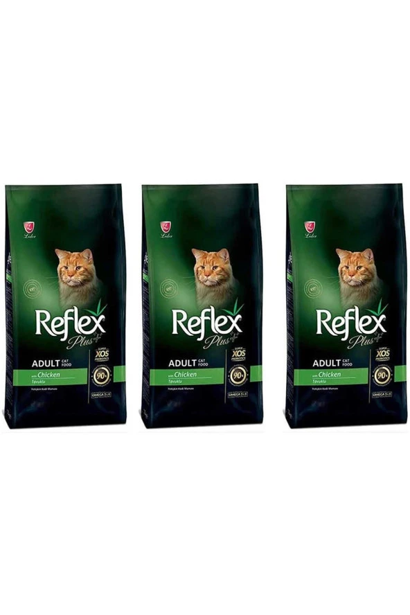 Reflex Plus Tavuklu Yetişkin Kedi Maması 1,5 Kg 3'LÜ SET