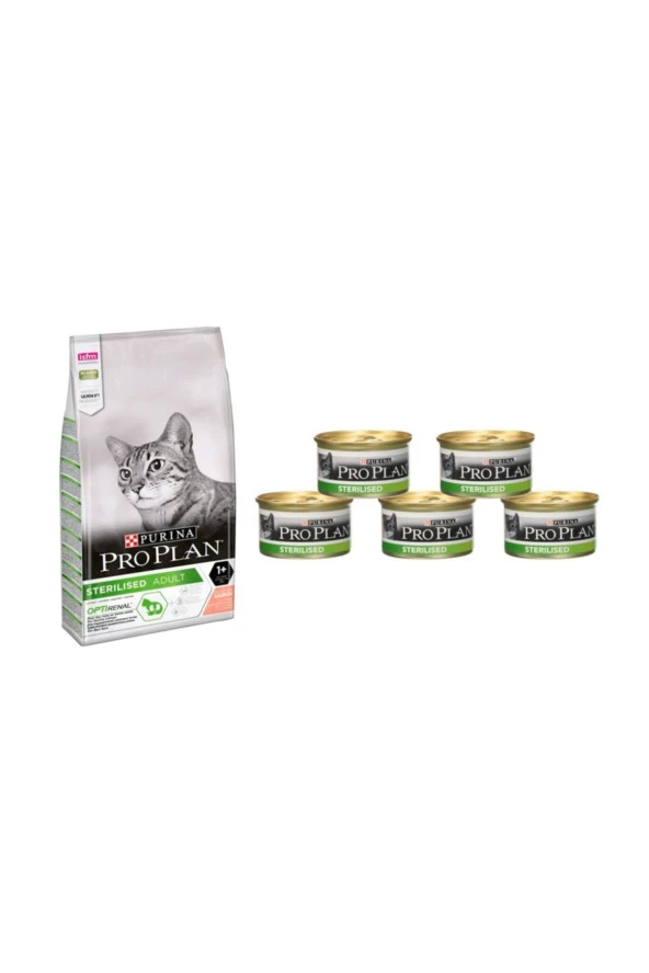 Sterilised Kısırlaştırılmış Somonlu Kedi Maması 1,5 kg Sterilised Konserve 5 Adet