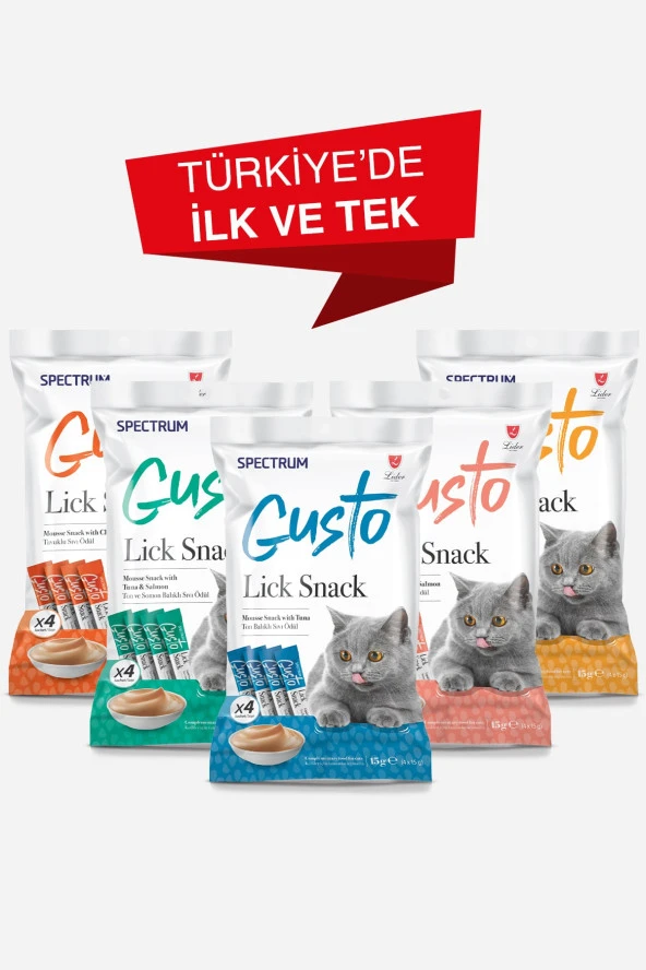 Turkiye'nin 1 Numaralı Gurme Kedi Vitamin Deposu Gusto Snack 5 Adet