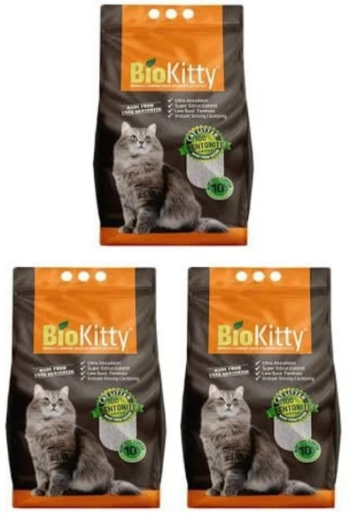 Topaklanan Bentonit Ince Taneli Aloe Vera Kokulu Premium Kedi Kumu 10 Lt. X 3ad