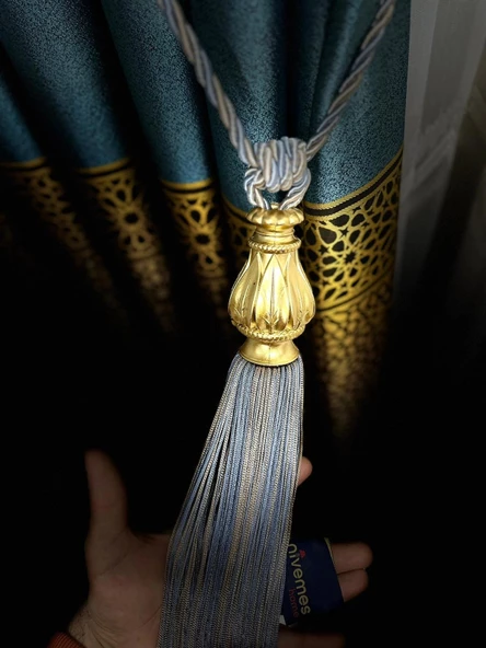 NİVEMESHOME MAVİ-BEJ KARMA SAÇAKLI TAVAN TOPLAMA BRAÇOL - 6