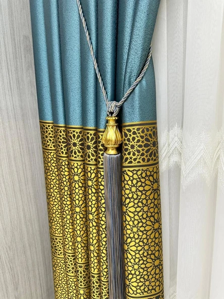 NİVEMESHOME MAVİ-BEJ KARMA SAÇAKLI TAVAN TOPLAMA BRAÇOL - 7