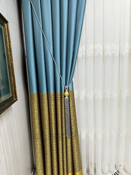 NİVEMESHOME MAVİ-BEJ KARMA SAÇAKLI TAVAN TOPLAMA BRAÇOL - 3