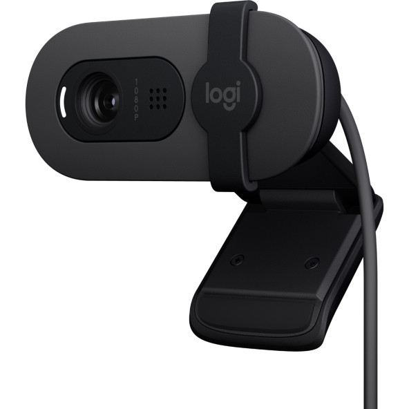 Logitech Brio 100 Full HD 1080p Gizlilik Kapaklı Mikrofonlu Web Kamerası - Siyah ürün görseli 1
