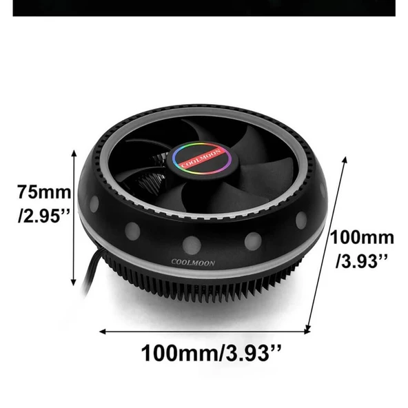 UFO COOLMOON CPU FAN İNTEL LGAX115X / 775 / 1200 AMD AM4 AM3+/AM3 FM2 SOKET UYUMLU İŞLEMCİ FAN - 2