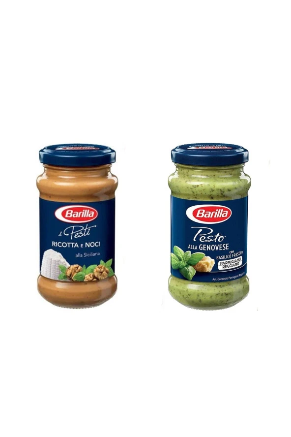 BARİLLA Pesto Ricotta Ve Cevizli Sos 190 G + Fesleğenli Pesto Makarna Sosu 190 G