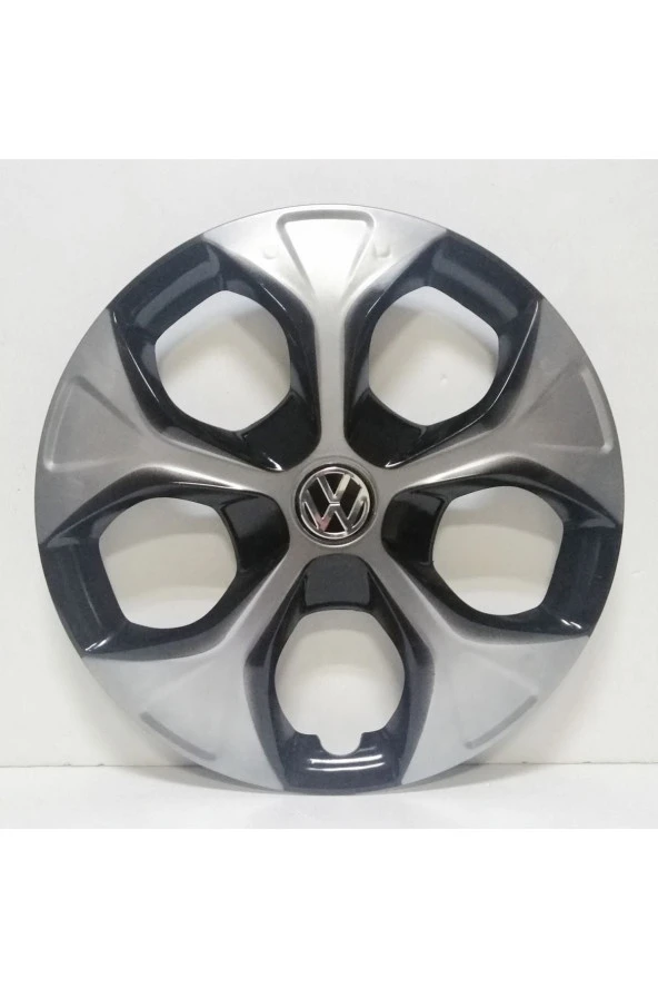 Passat 15"inç Kırılmaz 4 Adet 1 Takım Siyah Gri Jant Kapağı
