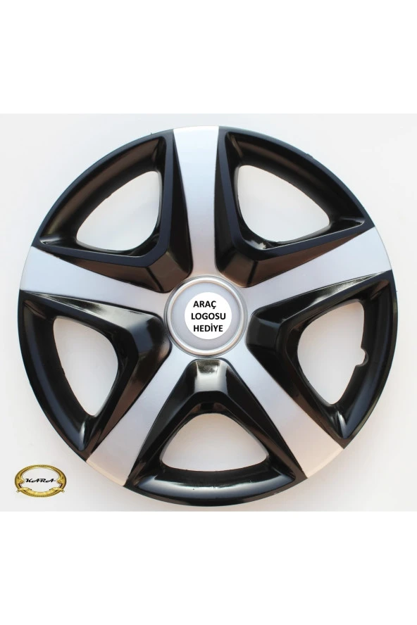 Sprinter 16"inç Kırılmaz 4 Adet 1 Takım Siyah Gri Jant Kapağı