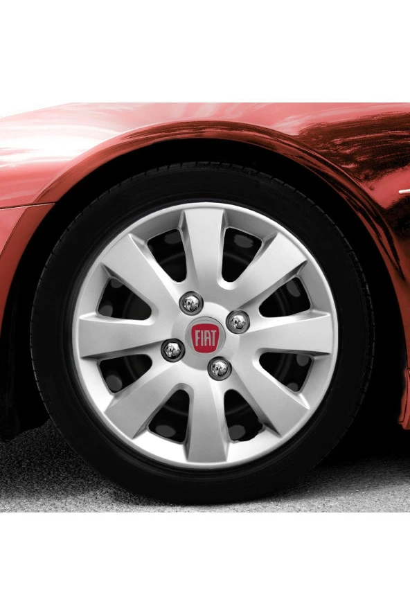 Fiat 14 Inç Uyumlu Jant Kapağı Amblemli Gri 4'Lü Takım 137