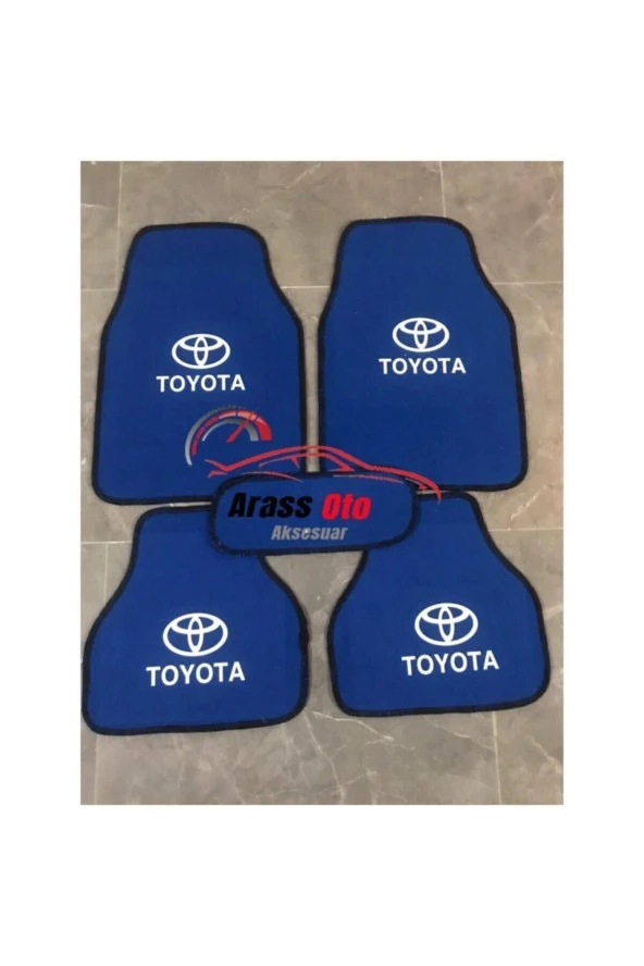Toyota Avensis Logolu Mavi Halıfleks Paspas Seti
