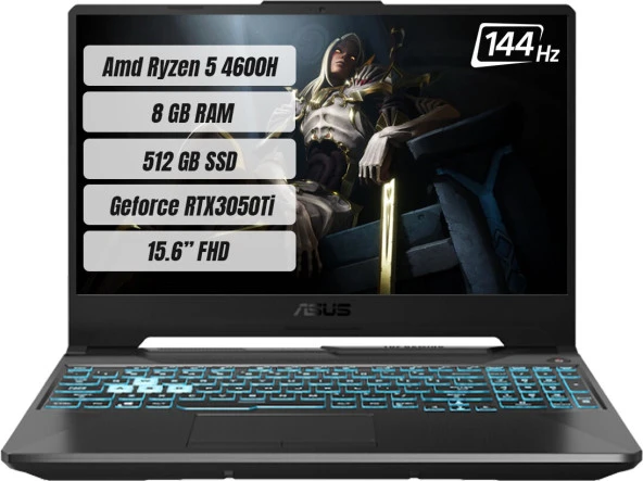 ASUS TUF GAMİNG FA506IEB-HN041W-K AMD RYZEN 5 4600H 8GB 512GB SSD RTX3050Tİ W11 15.6" FHD 144HZ