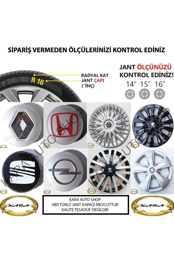 Seat Altea 15"inç Kırılmaz 4 Adet 1 Takım Gri Jant Kapağı