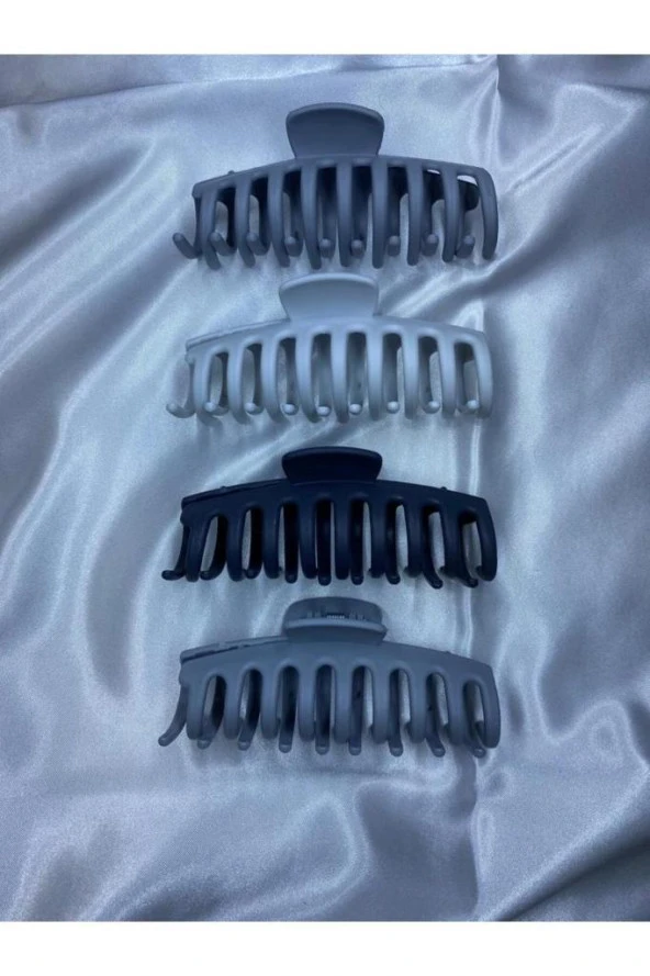 Kadın 4’lü Gri-siyah Büyük Xl Mandal Toka Seti - 2