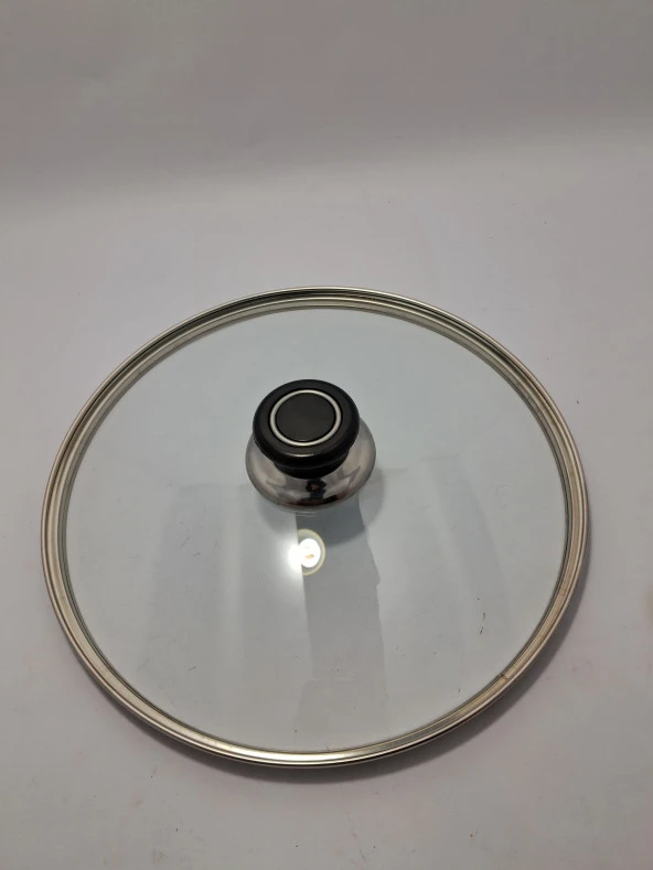 CAM KAPAK 26 CM VE  SİYAH KULP - 3
