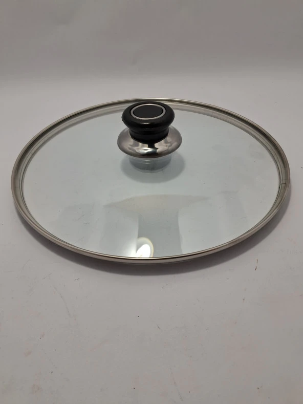 CAM KAPAK 26 CM VE  SİYAH KULP - 5