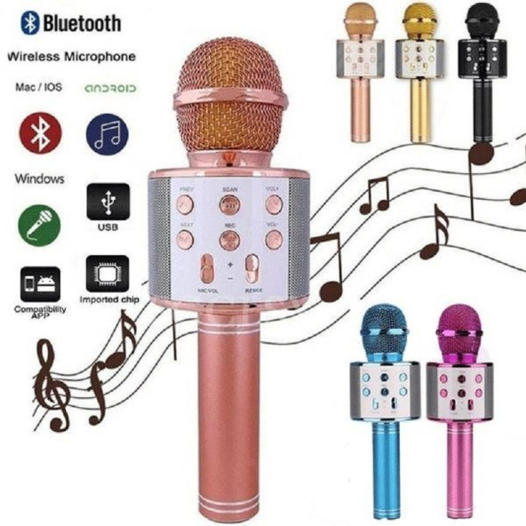WS-858 BLUETOOTH HOPARLÖRLÜ KARAOKE MİKROFON - 10