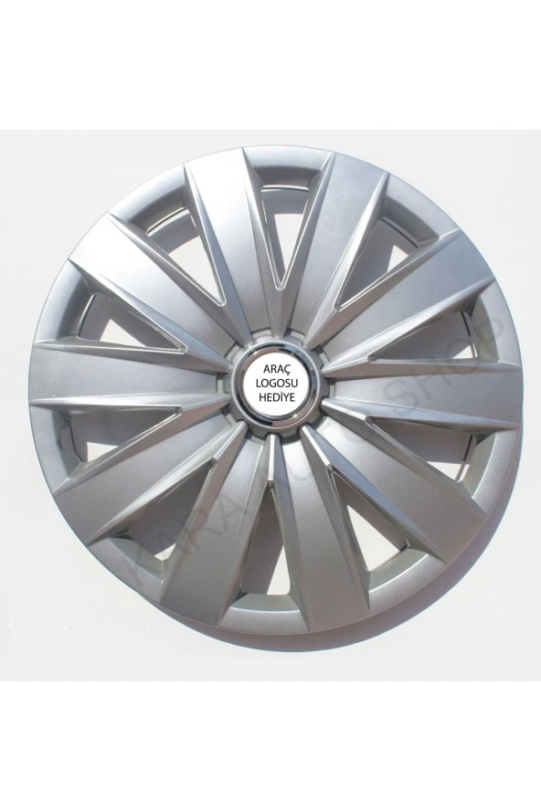 Omega 15"inç Kırılmaz 4 Adet 1 Takım Gri Jant Kapağı