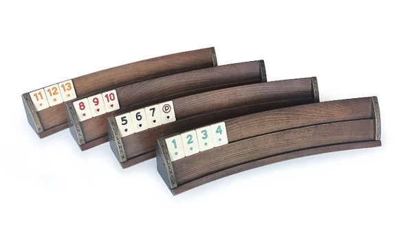 Helena Wood Art Oval El Yapımı Masif Ahşap Okey Takımı Sade - 3