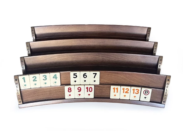 Helena Wood Art Oval El Yapımı Masif Ahşap Okey Takımı Sade - 2