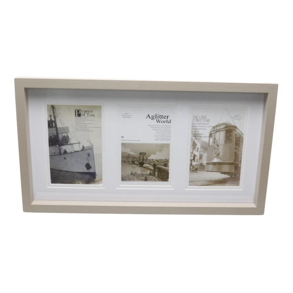 T.Concept Dekoratif Cam Üçlü Ahşap Fotoğraf Çerçevesi - 2