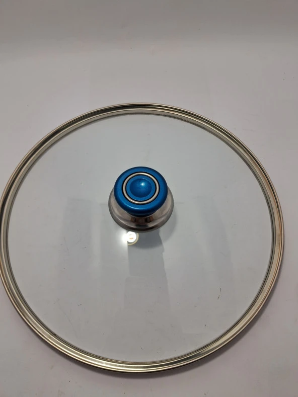 CAM KAPAK 28 CM VE PARLİEMENT MAVİ KULP - Resim 3