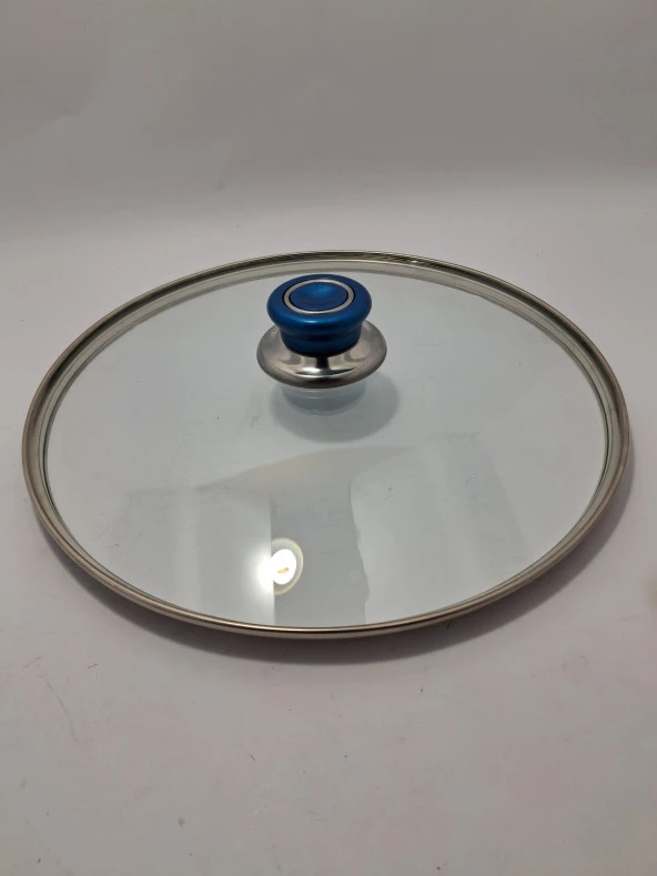 CAM KAPAK 28 CM VE PARLİEMENT MAVİ KULP - Resim 5