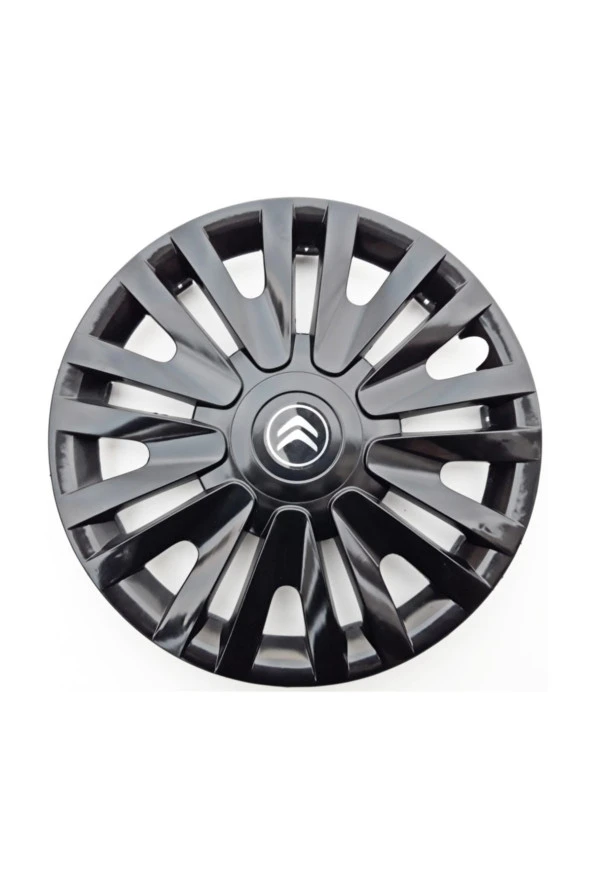 14'' Inç Citroen Jant Kapağı 4 Adet Çelik Jant Görünümlü Parlak Siyah - 1