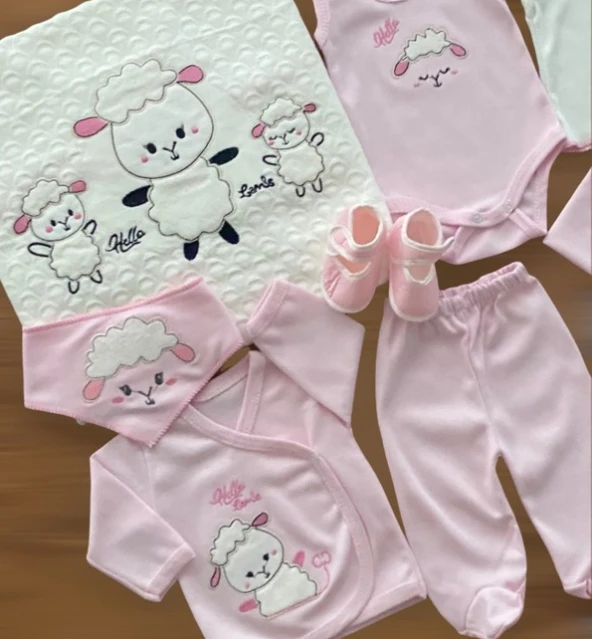 uğurböceğiçocuk Concon Baby Concon 10 Parça Kuzucuk Desen Hastane Çıkışı 574 - 8