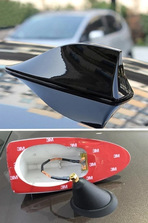 Kia Pride Elektrikli Siyah Shark Köpek Balığı Balina Tavan Anteni
