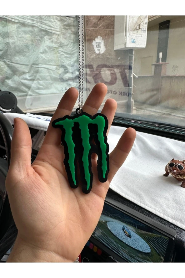 Monster Ayna Süsü Zincirli Kabartma