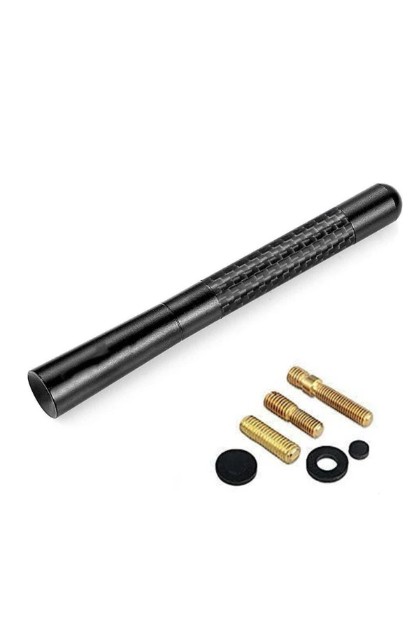 Opel Corsa C Uyumlu Karbon Fiber Oto Radyo Anteni Çubuk Anten 12 Cm