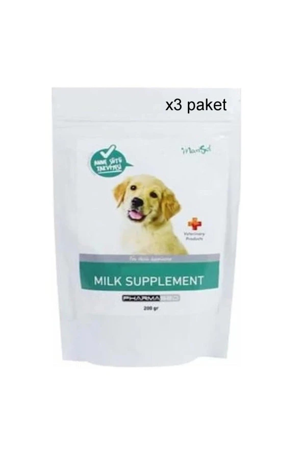 Yavru Köpek Süt Tozu Anne Sütü 200 Gr X 3 Paket