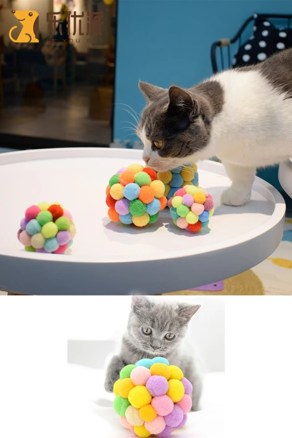 Ponponlu Ve Çıngıraklı Kedi Oyun Topu Oyuncağı Xxl ( 1 Adet )