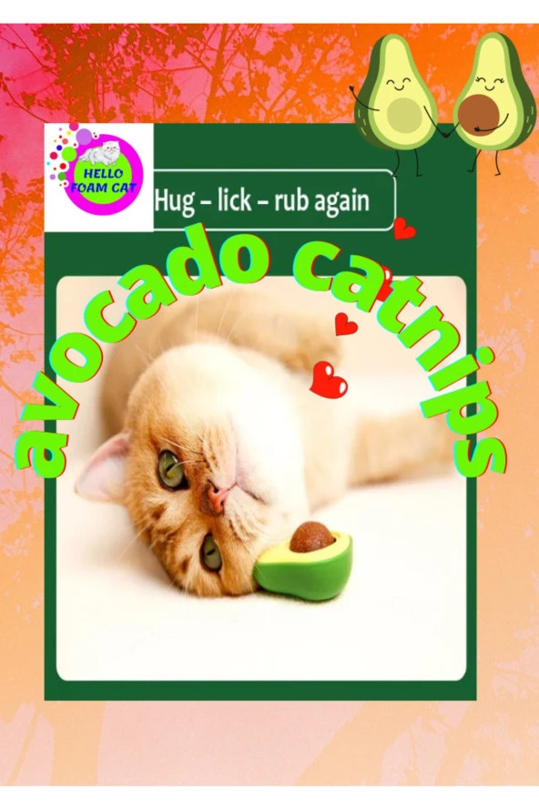 Avakado Kedi Çimi Avocado Catnips Kedi Oyuncağı Naneli Yapışkanlı