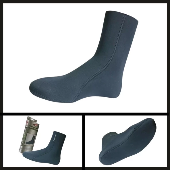 Uyguna-Yakala Siyah Xl 44-45 Neopren Termal Mest Çorap-MLZ.106 - Resim 2