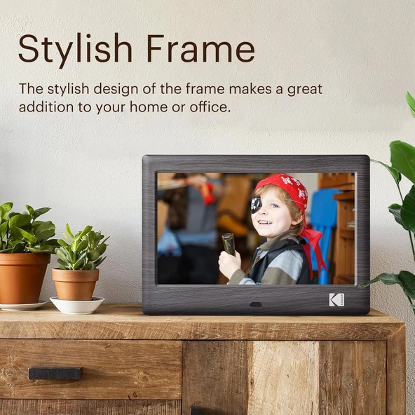 Kodak 7 Inc Uzaktan Kumandalı Dijital Resim Çerçevesi, 1024x600 IPS Ekran - 5