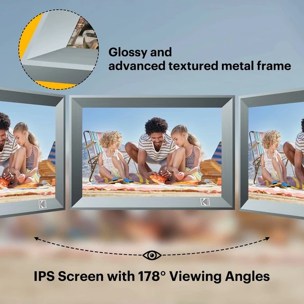 Kodak 10.1 Inc Dijital Fotoğraf Çerçevesi, WiFi - 1280x800 IPS Dokunmatik Ekran - 3