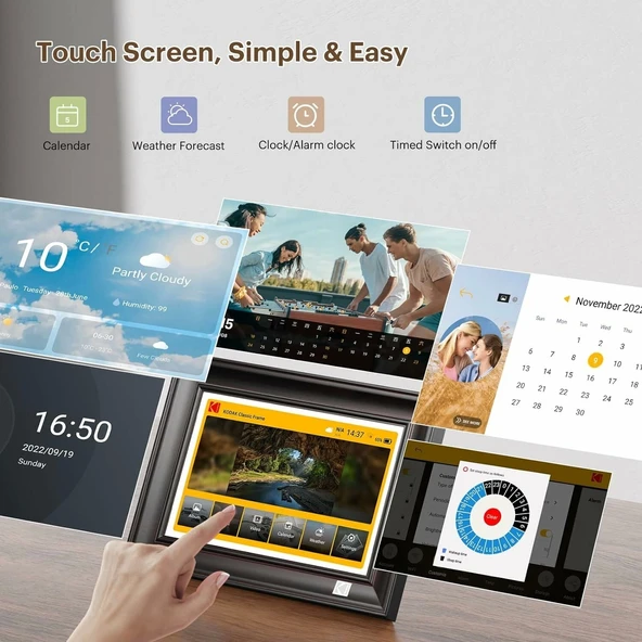 Kodak 10.1 Inc WiFi Dijital Resim Çerçevesi - 1920x1200 HD Dokunmatik Ekran - 3