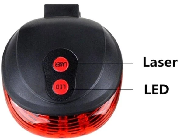 ARKA STOP LAZER 5 LED Lİ - 3 FONKSİYONLU [PİL DAHİL] JY-1L - 3