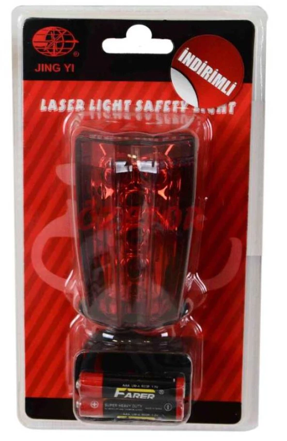 ARKA STOP LAZER 5 LED Lİ - 3 FONKSİYONLU - SU GEÇİRMEZ [PİL DAHİL] JY-2L-A - 2