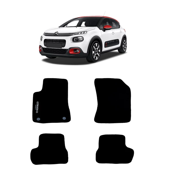 Rizline Citroen C3 2016 Sonrası Halı Paspas Siyah