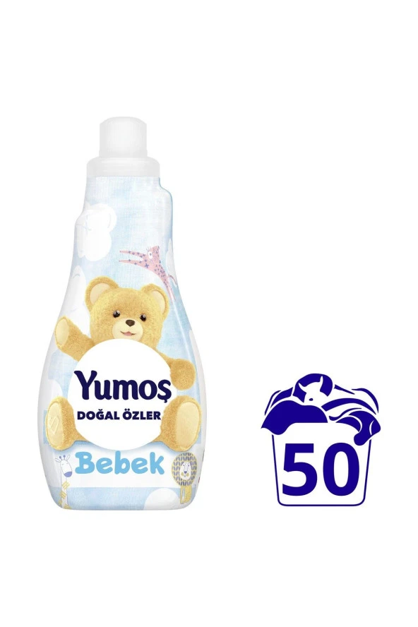 YUMOŞ,Doğal Özler Konsantre Çamaşır Yumuşatıcısı Bebek 1200 ml 50 Yıkama 1 Adet