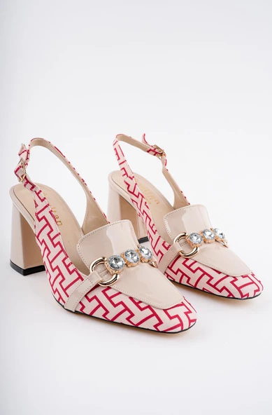 Muggo NİCHOLE Garantili Arkası Açık Kalın Topuklu Tokalı Kadın Ayakkabı - 7